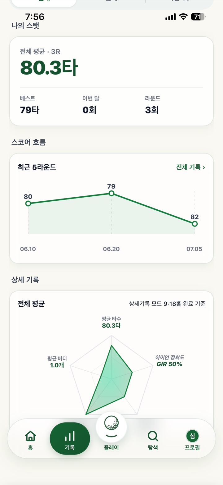 greener 통계·레이더